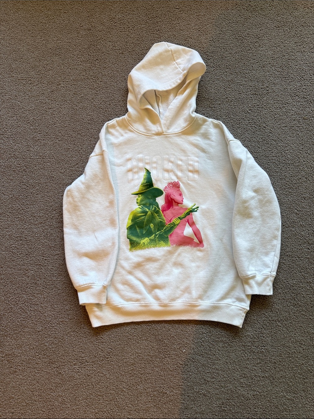 Kids Wicked Branded Cream Hoodie with Subtle Logo Print
